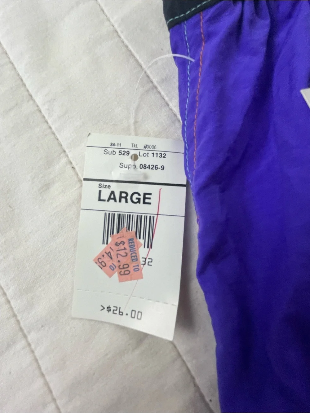 Vintage 90s Ocean Pacific OP Deadstock NWT Purple Swim Trunks Large